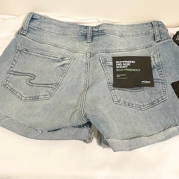 Sz 25 (W5) L4 Boyfriend Mid Rise Short boyfriend mid rise shorts Indigo wash NW - Picture 5 of 13
